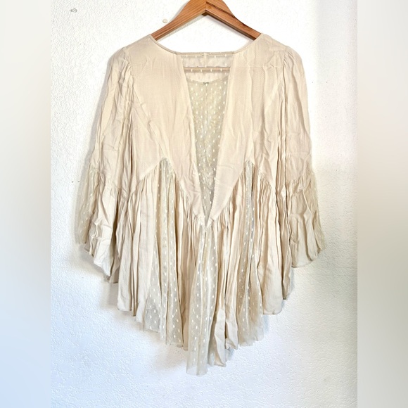 Boho Free People Lace Longsleeve Top size S - Picture 3 of 5